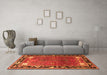 Machine Washable Animal Orange Traditional Area Rugs in a Living Room, wshtr172org