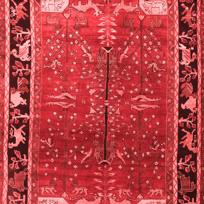 Machine Washable Animal Red Traditional Rug, wshtr172red