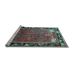 Sideview of Machine Washable Animal Light Blue Traditional Rug, wshtr172lblu