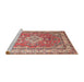 Sideview of Machine Washable Traditional Bright Maroon Red Rug, wshtr173