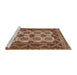 Sideview of Machine Washable Traditional Saddle Brown Rug, wshtr1730