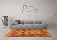 Machine Washable Southwestern Orange Country Rug, wshtr1730org