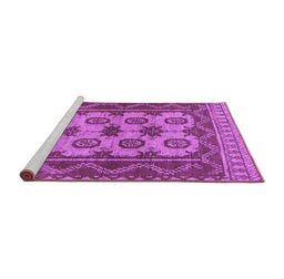 Sideview of Machine Washable Southwestern Purple Country Area Rugs, wshtr1730pur