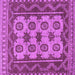 Square Machine Washable Southwestern Purple Country Area Rugs, wshtr1730pur