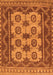 Serging Thickness of Machine Washable Southwestern Orange Country Area Rugs, wshtr1730org