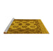 Sideview of Machine Washable Southwestern Yellow Country Rug, wshtr1730yw