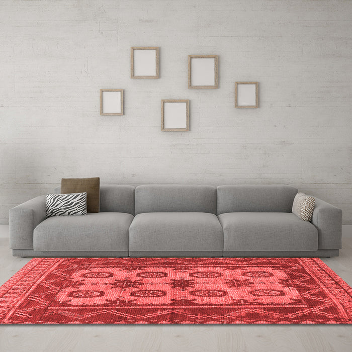 Country Red Washable Rugs