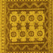 Square Machine Washable Southwestern Yellow Country Rug, wshtr1730yw