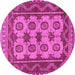 Round Southwestern Pink Country Rug, tr1730pnk