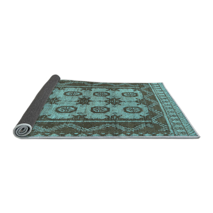 Sideview of Southwestern Light Blue Country Rug, tr1730lblu
