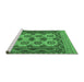 Sideview of Machine Washable Southwestern Emerald Green Country Area Rugs, wshtr1730emgrn