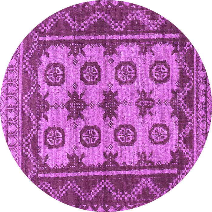Round Machine Washable Southwestern Purple Country Area Rugs, wshtr1730pur