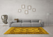 Machine Washable Southwestern Yellow Country Rug in a Living Room, wshtr1730yw