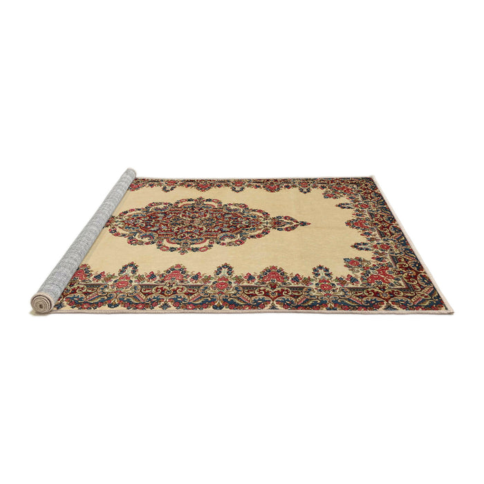 Sideview of Machine Washable Traditional Sienna Brown Rug, wshtr1731