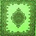 Serging Thickness of Medallion Green Traditional Rug, tr1731grn