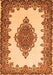 Serging Thickness of Machine Washable Medallion Orange Traditional Area Rugs, wshtr1731org