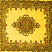 Square Medallion Yellow Traditional Rug, tr1731yw