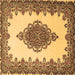 Square Medallion Brown Traditional Rug, tr1731brn