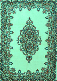 Medallion Turquoise Traditional Rug, tr1731turq