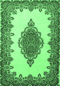 Medallion Emerald Green Traditional Rug, tr1731emgrn