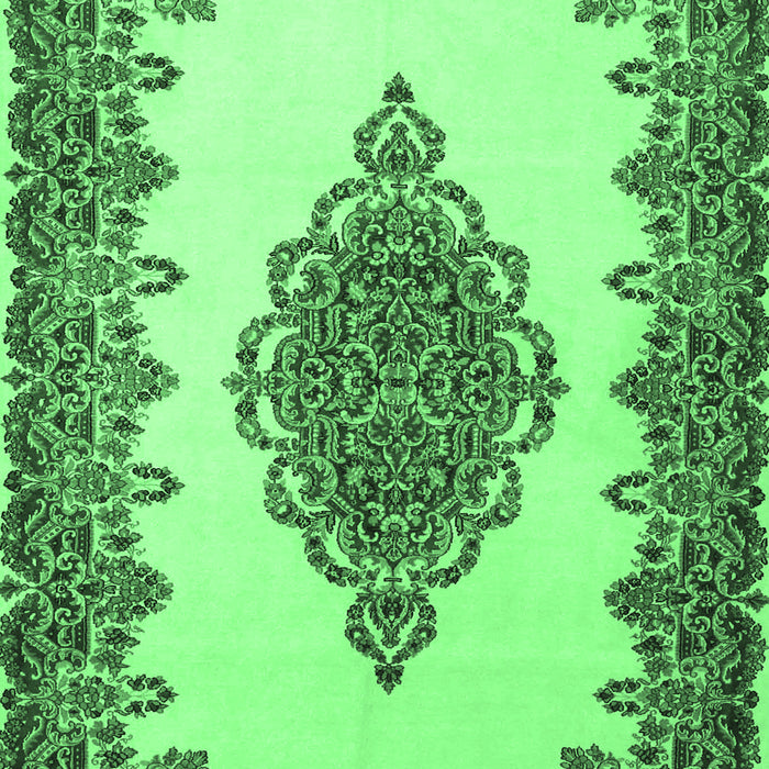 Medallion Emerald Green Traditional Rug, tr1731emgrn