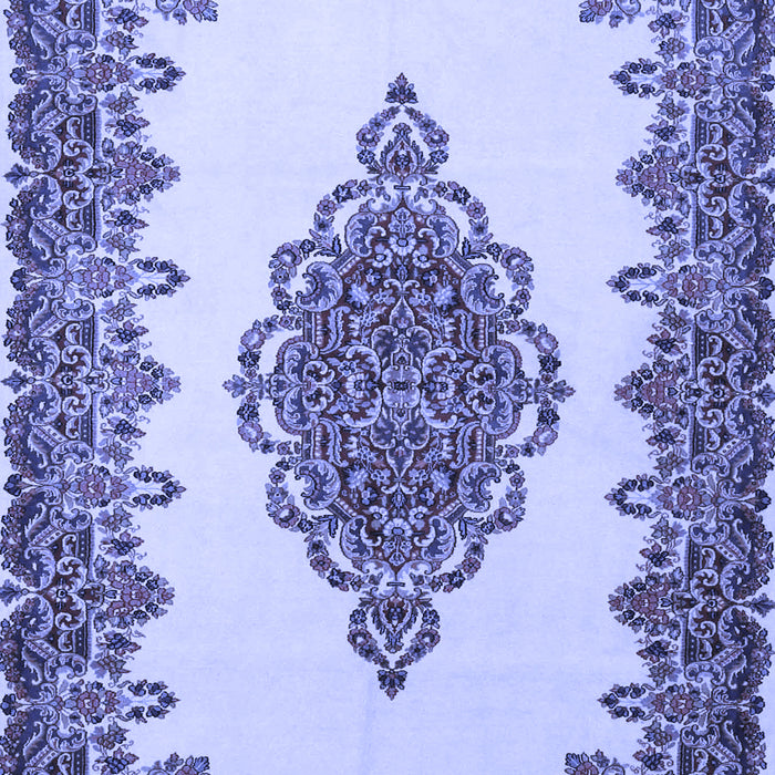 Machine Washable Medallion Blue Traditional Rug, wshtr1731blu