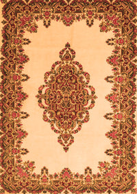 Medallion Orange Traditional Rug, tr1731org