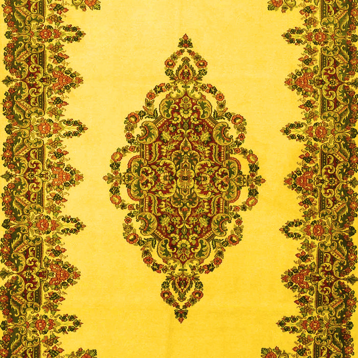 Medallion Yellow Traditional Rug, tr1731yw