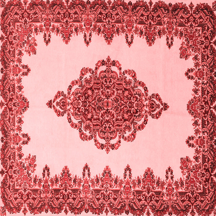 Machine Washable Medallion Red Traditional Rug, wshtr1731red
