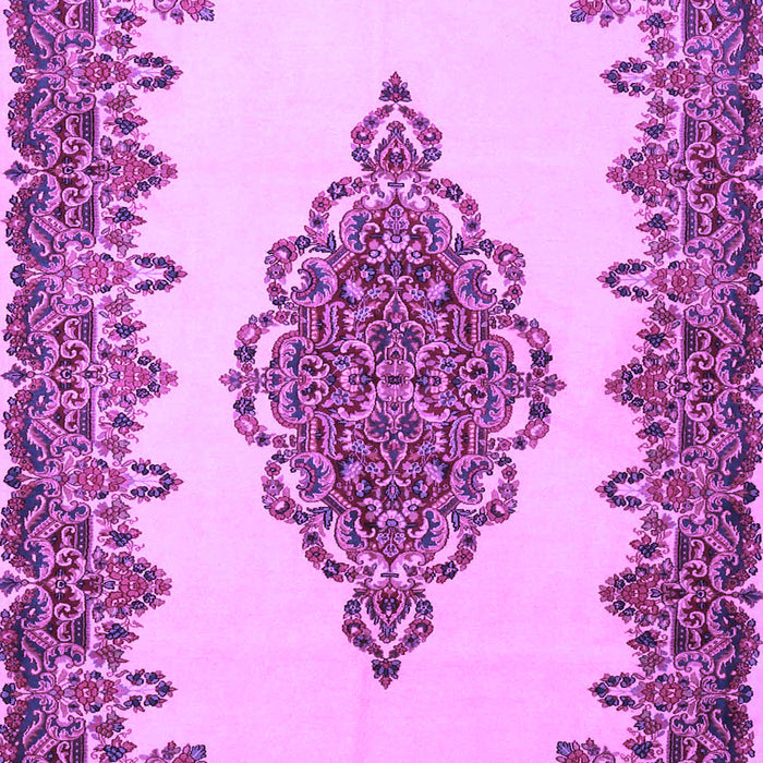 Machine Washable Medallion Purple Traditional Area Rugs, wshtr1731pur