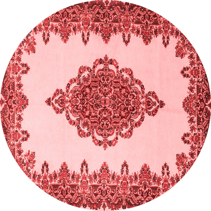 Machine Washable Medallion Red Traditional Rug, wshtr1731red
