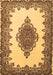 Machine Washable Medallion Brown Traditional Rug, wshtr1731brn