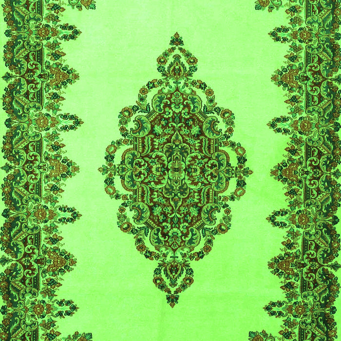 Medallion Green Traditional Rug, tr1731grn