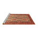 Sideview of Machine Washable Traditional Mango Orange Rug, wshtr1732