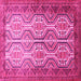 Square Persian Pink Traditional Rug, tr1732pnk