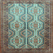 Square Machine Washable Persian Light Blue Traditional Rug, wshtr1732lblu