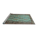 Sideview of Machine Washable Persian Light Blue Traditional Rug, wshtr1732lblu