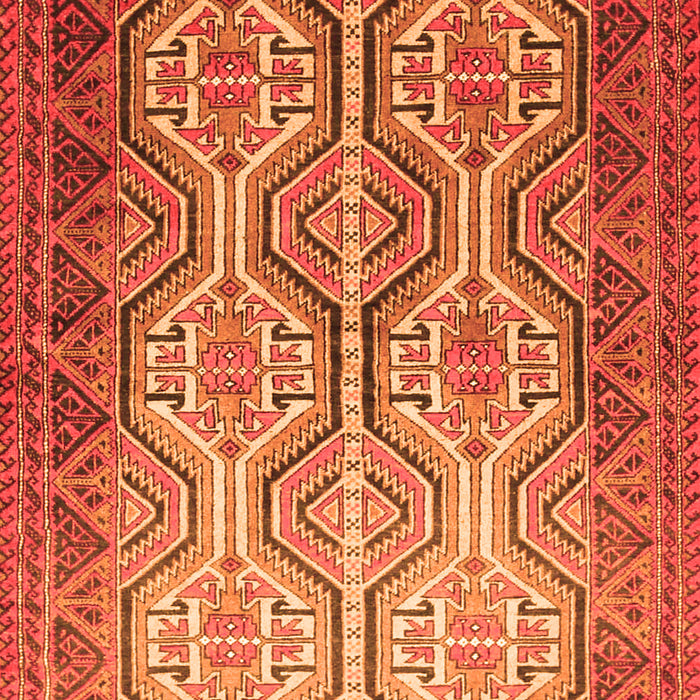 Serging Thickness of Machine Washable Persian Orange Traditional Area Rugs, wshtr1732org