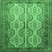 Square Machine Washable Persian Emerald Green Traditional Area Rugs, wshtr1732emgrn