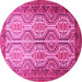 Round Persian Pink Traditional Rug, tr1732pnk