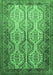 Machine Washable Persian Emerald Green Traditional Area Rugs, wshtr1732emgrn