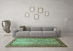 Machine Washable Persian Turquoise Traditional Area Rugs in a Living Room,, wshtr1732turq