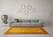 Machine Washable Persian Yellow Traditional Rug in a Living Room, wshtr1732yw