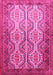 Machine Washable Persian Pink Traditional Rug, wshtr1732pnk