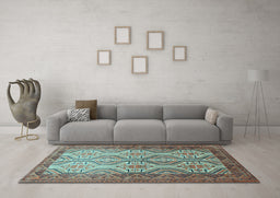 Machine Washable Persian Light Blue Traditional Rug in a Living Room, wshtr1732lblu