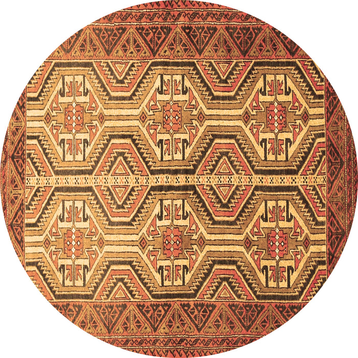 Round Machine Washable Persian Brown Traditional Rug, wshtr1732brn