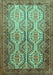 Machine Washable Persian Turquoise Traditional Area Rugs, wshtr1732turq