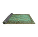 Sideview of Persian Turquoise Traditional Rug, tr1732turq