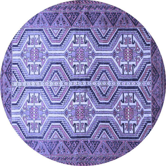 Round Persian Blue Traditional Rug, tr1732blu
