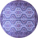 Round Persian Blue Traditional Rug, tr1732blu